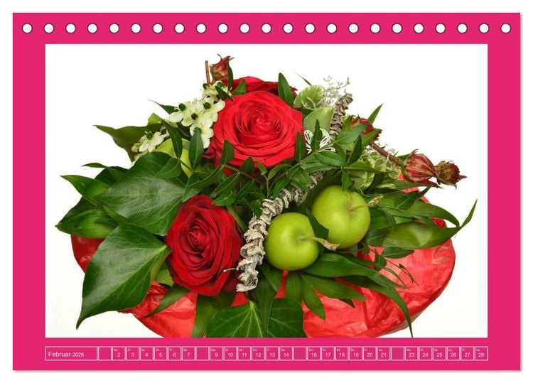 Produktbild: F&uuml;r jeden Monat ein Dankesch&ouml;n an Dich! - 12 Blumenstr&auml;u&szlig;e (Tischkalender 2026 DIN A5 quer), CALVENDO Monatskalender