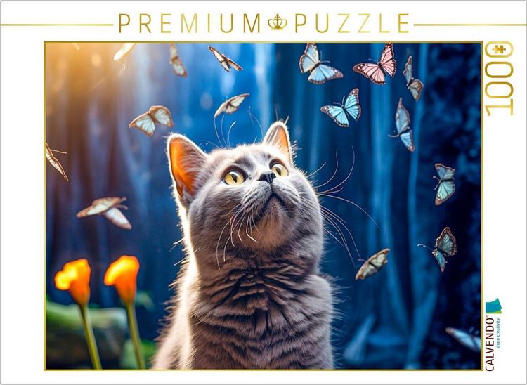 CALVENDO Puzzle Britisch Kurzhaar Katzenbaby 1000 Teile | Motivgröße 64x48 Cm | Hochwertiger Puzzlespaß