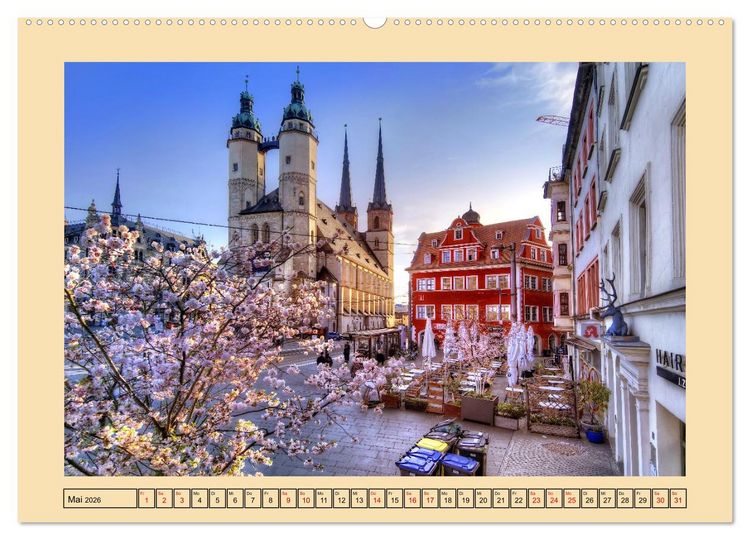 Produktbild: Stadtansichten von Halle an der Saale (hochwertiger Premium Wandkalender 2026 DIN A2 quer), Kunstdruck in Hochglanz