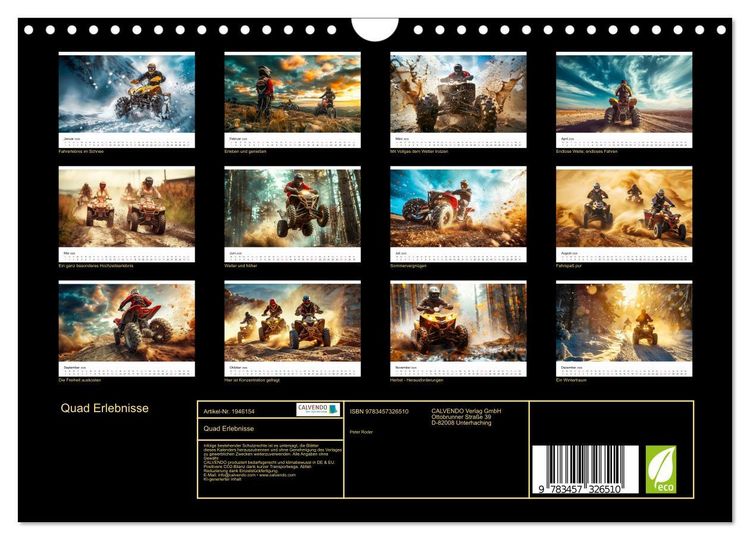 Produktbild: Quad Erlebnisse (Wandkalender 2026 DIN A4 quer), CALVENDO Monatskalender