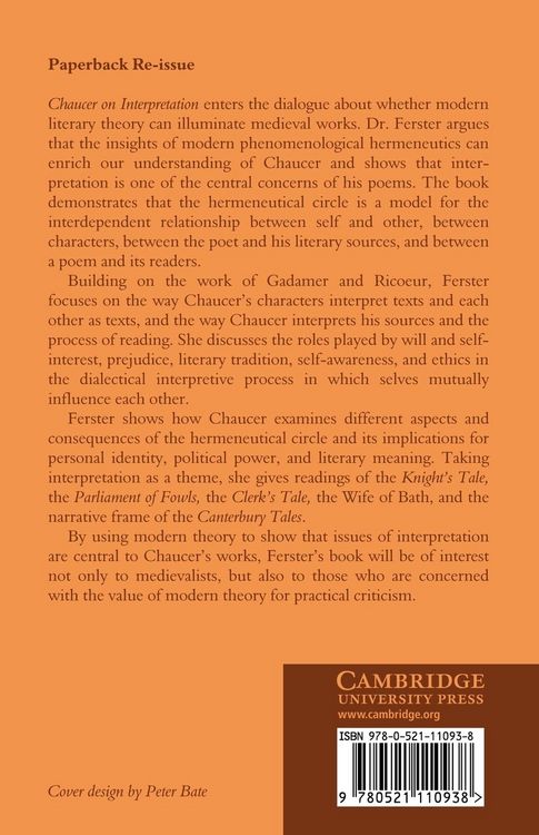 Produktbild: Chaucer on Interpretation
