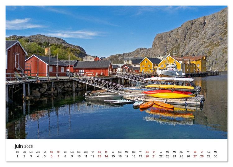 Produktbild: Lofoten - &Icirc;les de r&ecirc;ve norv&eacute;giennes (Calendrier de bureau 2026 DIN A5 vertical), CALVENDO calendrier mensuel