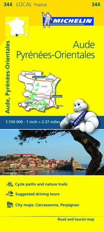 Produktbild: Aude, Pyrenees-Orientales - Michelin Local Map 344