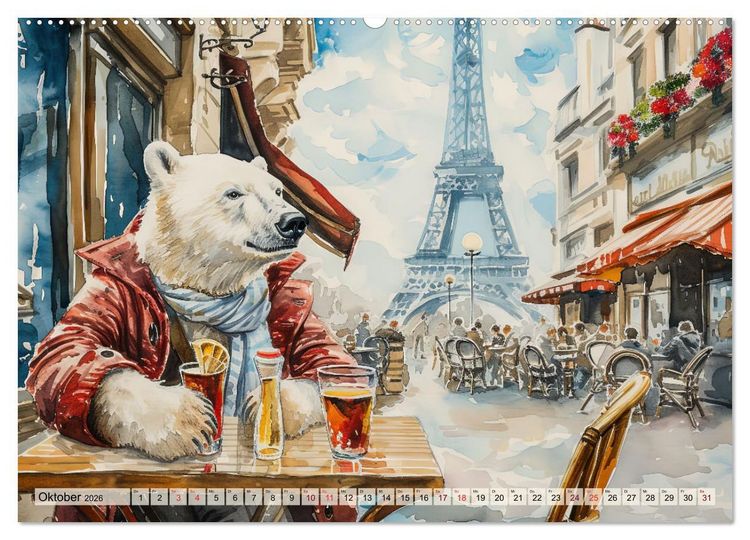 Produktbild: Eisb&auml;r Eik auf Europareise (Wandkalender 2026 DIN A2 quer), CALVENDO Monatskalender