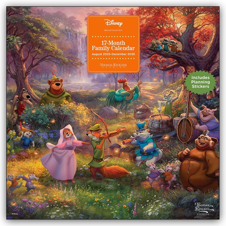 Produktbild: Thomas Kinkade: The Disney Dreams Collection – Sammlung der Disney-Träume – 17-Monate Familienplaner 2026