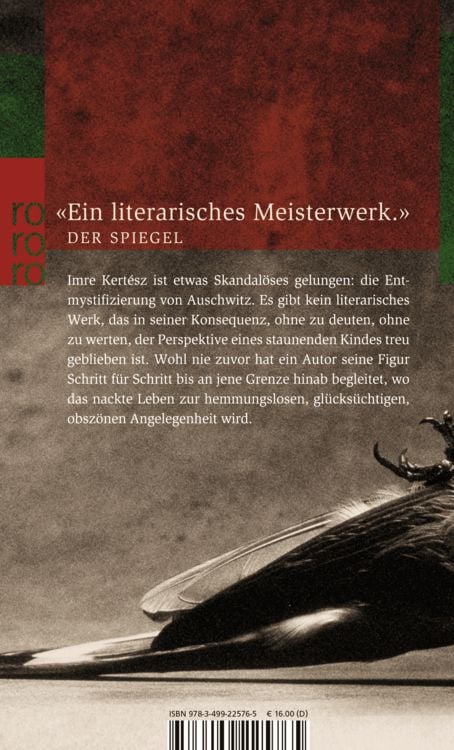 Produktbild: Roman eines Schicksallosen