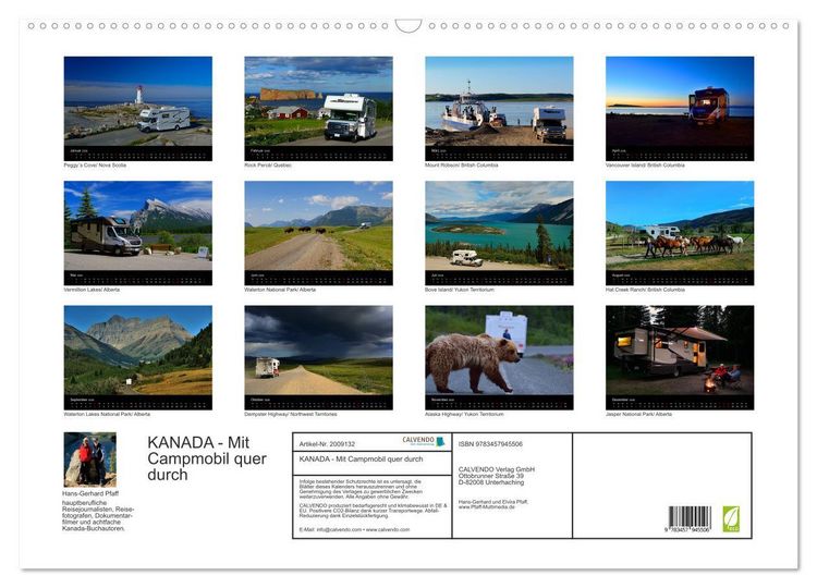 Produktbild: KANADA - Mit Campmobil quer durch (Wandkalender 2026 DIN A2 quer), CALVENDO Monatskalender
