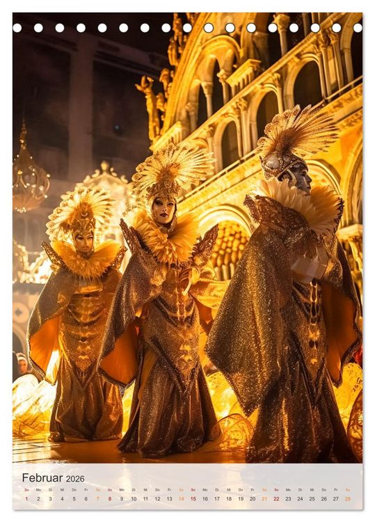 Produktbild: Karneval in Venedig (Tischkalender 2026 DIN A5 hoch), CALVENDO Monatskalender