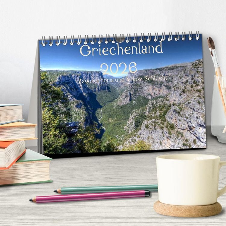Produktbild: Griechenland 2026 - Zagorochoria und Vikos-Schlucht (Tischkalender 2026 DIN A5 quer), CALVENDO Monatskalender