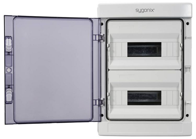 Produktbild: Sygonix SY-6696060 Kleinverteiler Oberfl&auml;chenmontage Anzahl Teilungen = 24 Anzahl Reihen = 2 Inhalt 1 St.