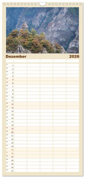 Produktbild: Familienplaner 2026 - ARMENIEN - Land der fr&uuml;hen Christen mit 5 Spalten (Wandkalender, 21 x 45 cm) CALVENDO