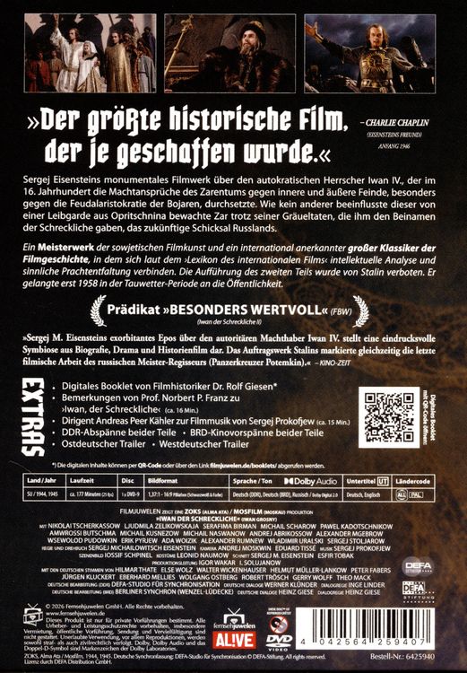 Produktbild: Iwan der Schreckliche (Teil 1 und 2) (DEFA Filmjuwelen)