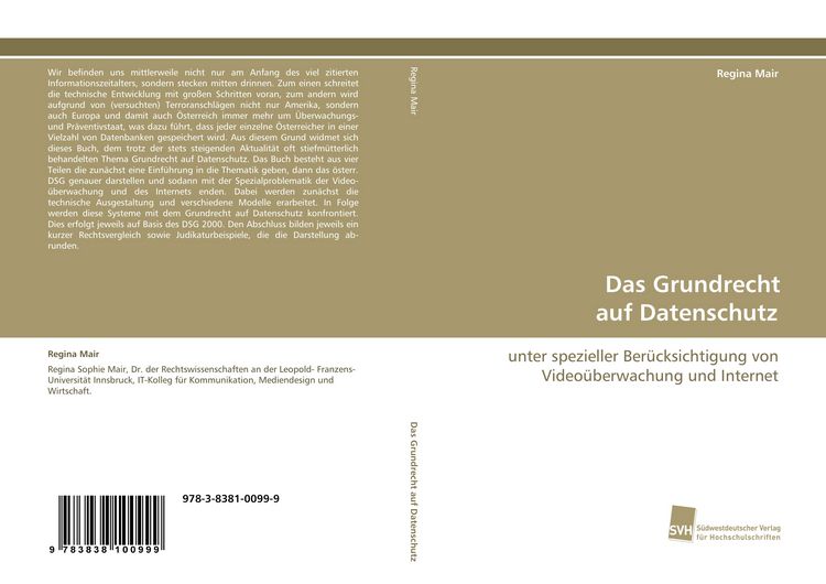 Produktbild: Das Grundrecht auf Datenschutz