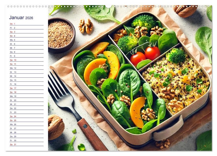 Produktbild: Lunchpaket Love - Einfach, lecker, gesund (hochwertiger Premium Wandkalender 2026 DIN A2 quer), Kunstdruck in Hochglanz
