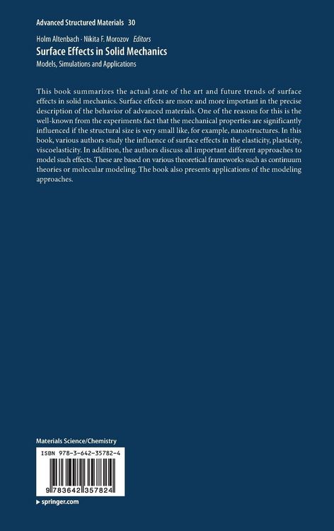 Produktbild: Surface Effects in Solid Mechanics