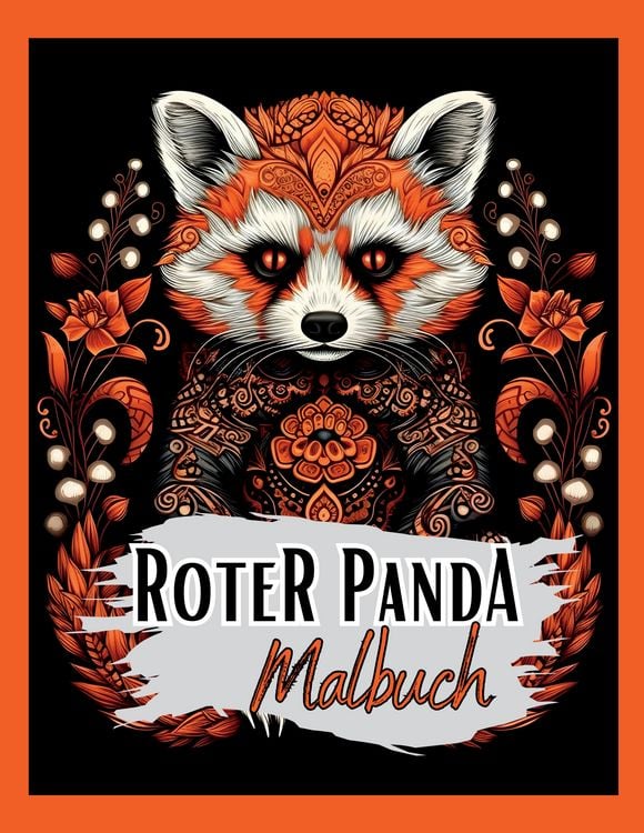 Produktbild: Schwarzes Malbuch &bdquo;Roter Panda&ldquo;.