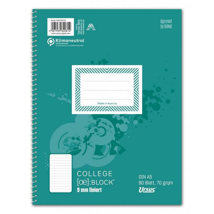 Produktbild: Collegeblock A5 80BL liniert