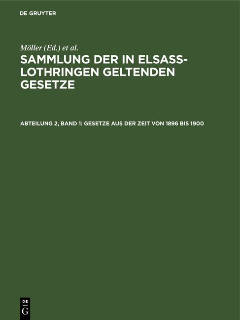 Produktbild: Gesetze aus der Zeit von 1896 bis 1900