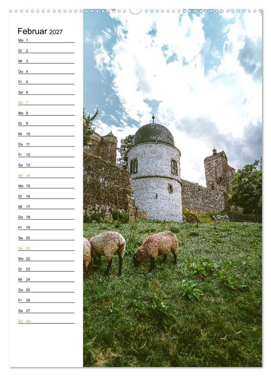 Produktbild: Sachsens Burgen und Schl&ouml;sser - Beschreibbarer Kalender mit Ortsangaben (hochwertiger Premium Wandkalender 2027 DIN A2 hoch), Kunstdruck in Hochglanz