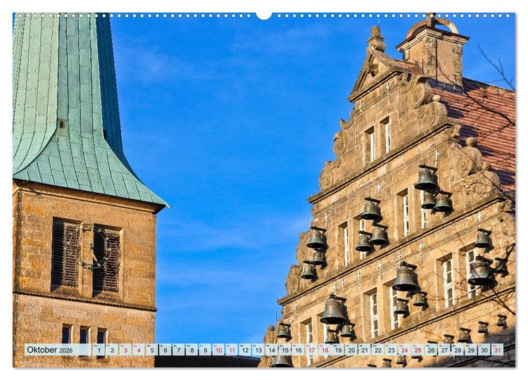 Produktbild: Hameln - Fachwerk und Weserrenaissance (hochwertiger Premium Wandkalender 2026 DIN A2 quer), Kunstdruck in Hochglanz