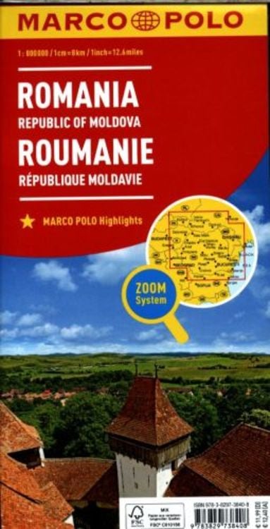 MARCO POLO Länderkarte Rumänien, Republik Moldau 1:800.000
