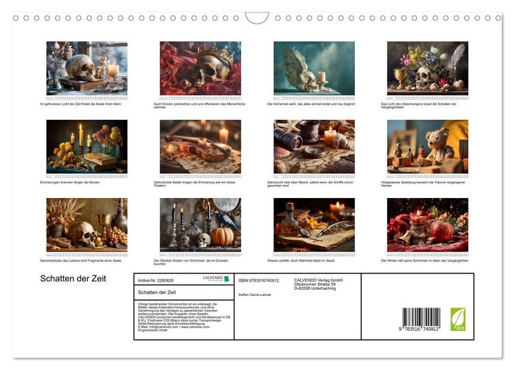Produktbild: Schatten der Zeit (Wandkalender 2026 DIN A3 quer), CALVENDO Monatskalender