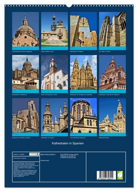 Produktbild: Kathedralen in Spanien (Wandkalender 2026 DIN A2 hoch), CALVENDO Monatskalender