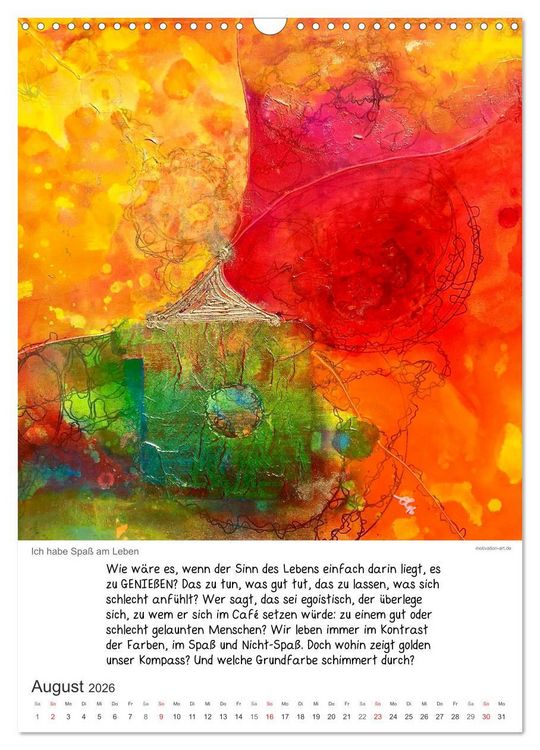 Produktbild: Motivation-Art Herzensw&uuml;nsche (Wandkalender 2026 DIN A3 hoch), CALVENDO Monatskalender