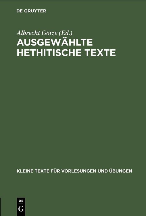 Produktbild: Ausgew&auml;hlte Hethitische Texte