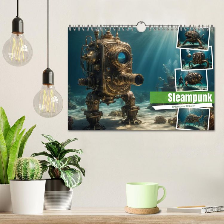 Produktbild: Steampunk - Unterwasser Roboter (Wandkalender 2026 DIN A4 quer), CALVENDO Monatskalender