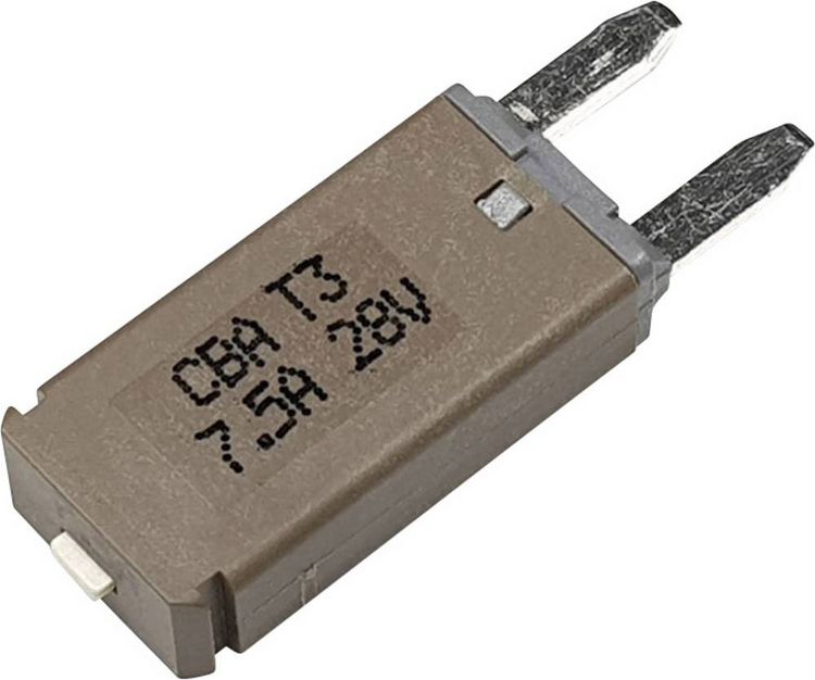 Produktbild: Hansor Circuit Breaker Mini, type 3. Manual Reset, 7,5A CBA3 Series 7,5A Sicherungsautomat Standard Flachsicherung 7.5 A Braun 1 St.