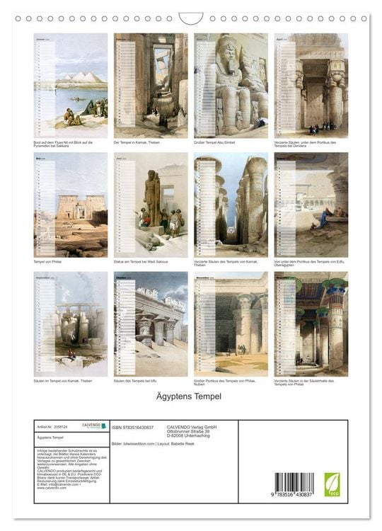 Produktbild: &Auml;gyptens Tempel (Wandkalender 2026 DIN A3 hoch), CALVENDO Monatskalender