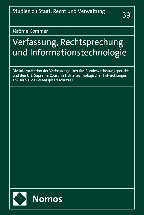 Produktbild: Verfassung, Rechtsprechung und Informationstechnologie