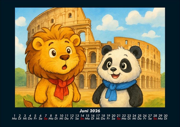 Produktbild: Buschi und Pippin - Reise zu den Weltwundern 2026 Fotokalender DIN A4