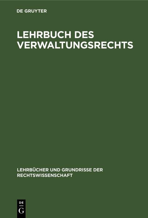 Produktbild: Lehrbuch des Verwaltungsrechts