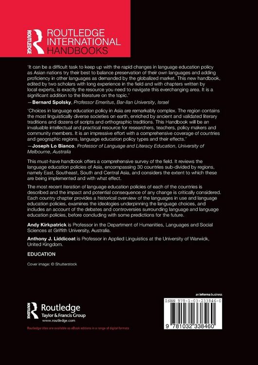 Produktbild: The Routledge International Handbook of Language Education Policy in Asia