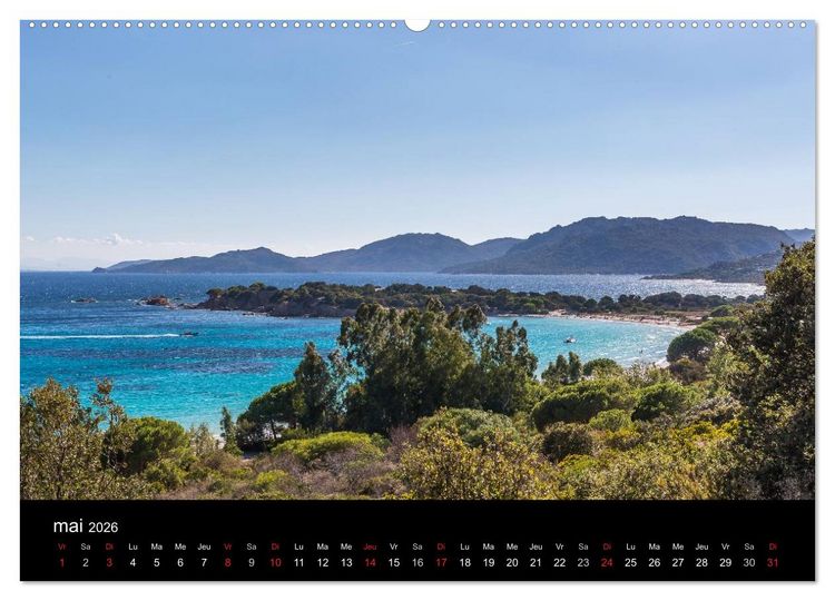 Produktbild: Les plus belles plages de Corse (Calendrier mural 2026 DIN A2 vertical) calendrier de bureau