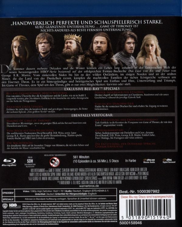 Produktbild: Game of Thrones - Staffel 1 [5 BRs]