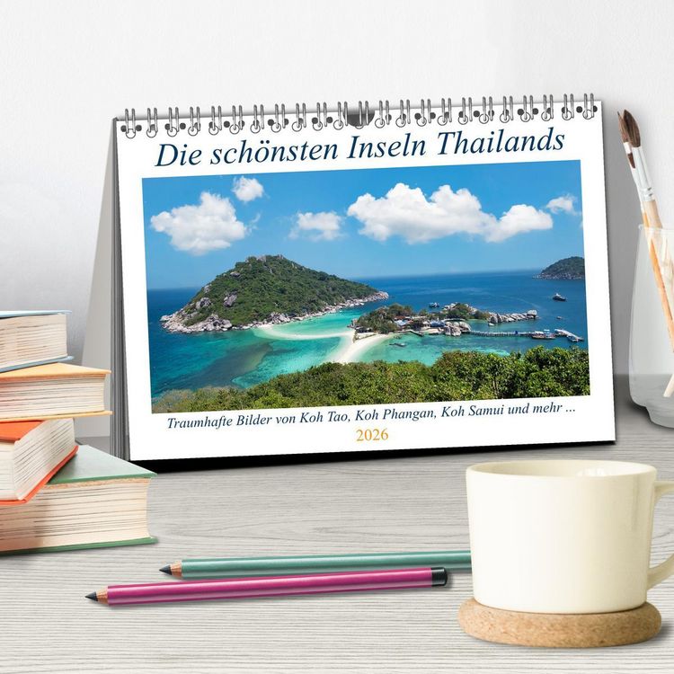 Produktbild: Die sch&ouml;nsten Inseln Thailands (Tischkalender 2026 DIN A5 quer), CALVENDO Monatskalender