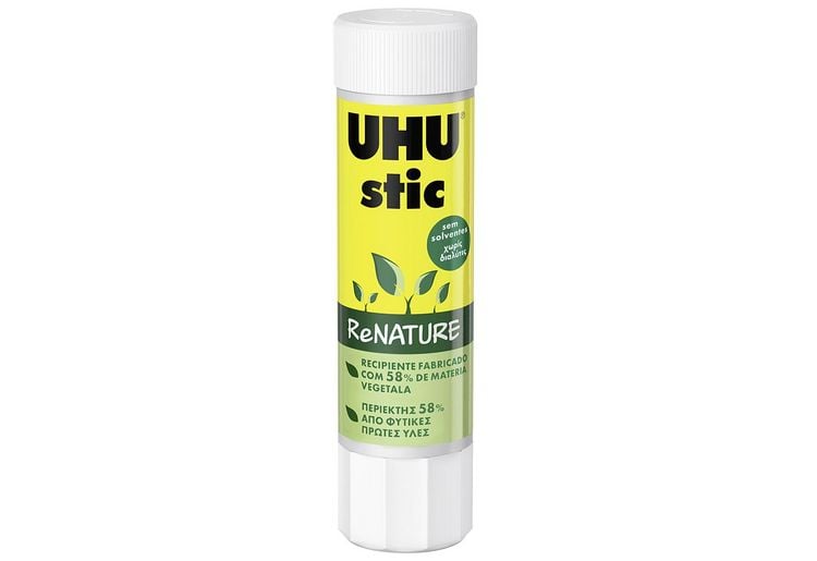 Produktbild: UHU stic ReNATURE Klebestift, ohne L&ouml;sungsmittel, Stiftform mit 8,2 g