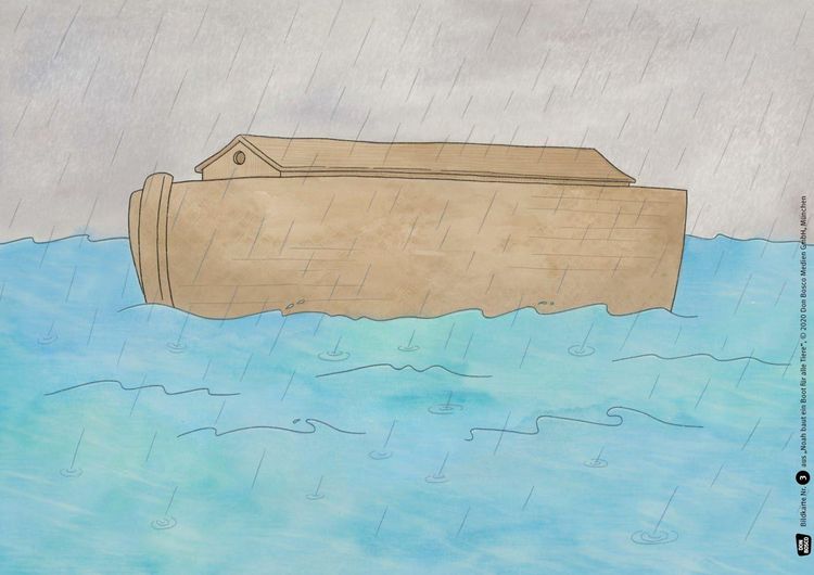 Produktbild: Noah baut ein Boot f&uuml;r alle Tiere. Kamishibai Bildkartenset