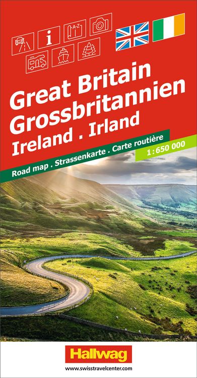 Produktbild: Hallwag Strassenkarte Grossbritannien, Irland 1:650.000