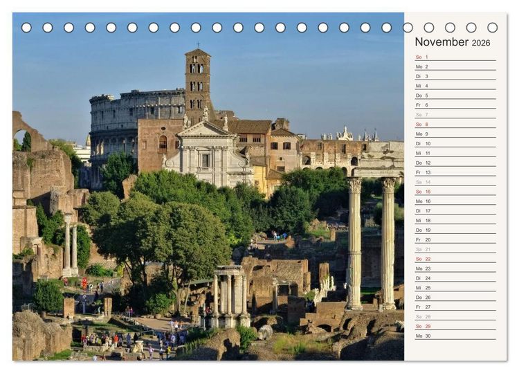 Produktbild: Rom - Die Ewige Stadt (Tischkalender 2026 DIN A5 quer), CALVENDO Monatskalender