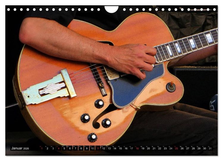 Produktbild: JAZZGITARREN in Szene gesetzt (Wandkalender 2026 DIN A4 quer), CALVENDO Monatskalender