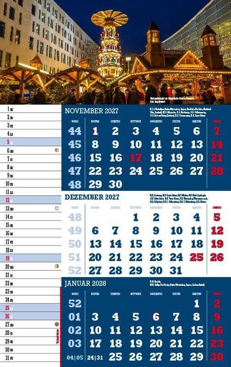 Produktbild: Drei-Monatskalender Sachsen 2027
