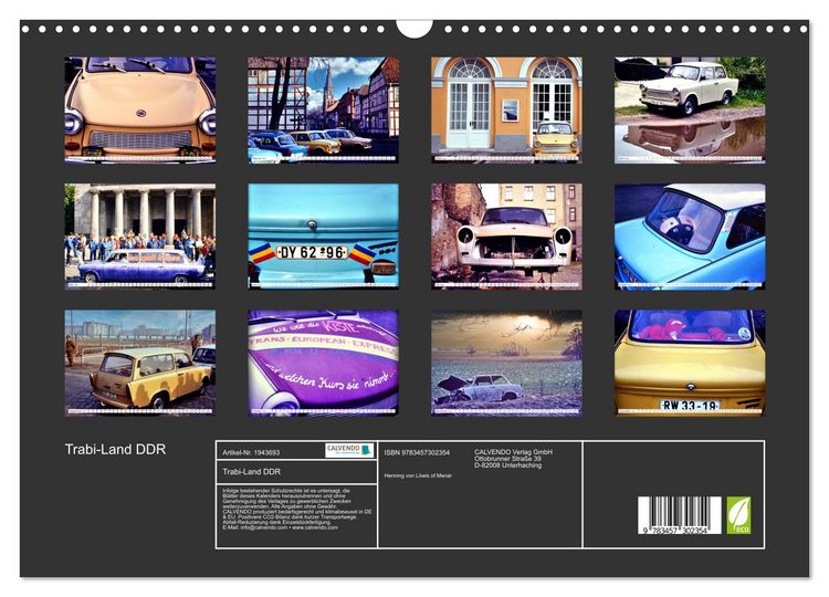 Produktbild: Trabi-Land DDR (Wandkalender 2026 DIN A3 quer), CALVENDO Monatskalender