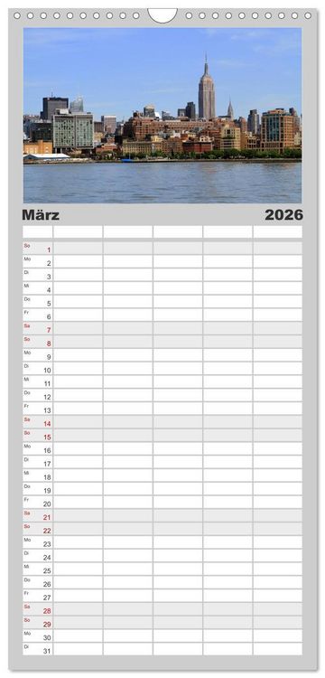 Produktbild: Familienplaner 2026 - New York City mit 5 Spalten (Wandkalender, 21 x 45 cm) CALVENDO