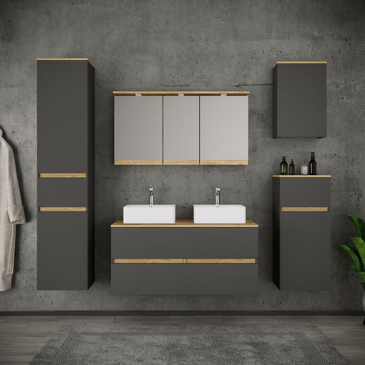 Produktbild: 6 tlg. Badm&ouml;bel-Set mit Waschbecken Cosila-I 111cm