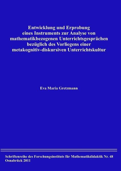 Produktbild: Entwicklung und Erprobung eines Instruments zur Analyse von mathematikbezogenen