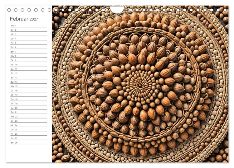Produktbild: Natural Mandalas - Kraftvolle KI Mandalas aus Naturmaterialien (Wandkalender 2027 DIN A4 quer), CALVENDO Monatskalender